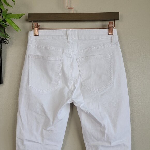 Pistola Skinny Distressed White Mid Rise Jegging Ankle Crop Stretch Jeans 26 - Picture 13 of 16